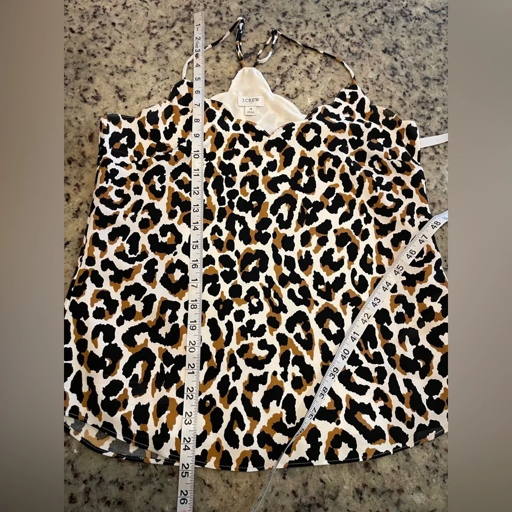 New J.Crew Leopard print scalloped hem Cami Top size 4